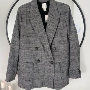 Grey plaid blazer